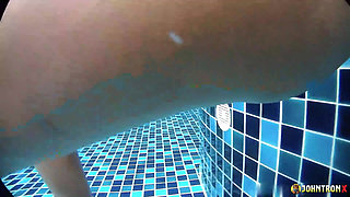 JohnTronX - Gorgeous Thai babe swims in the pool and gets that underwater D