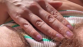 Quick Show off While Tanning in Panties Outside