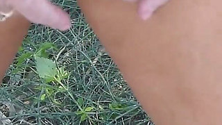 Outdoor Finger Fucking with My Panties Down & Tits Out by a Public Steam
