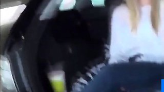 Foot Fetish Fun in the Car with My Amateur Slave