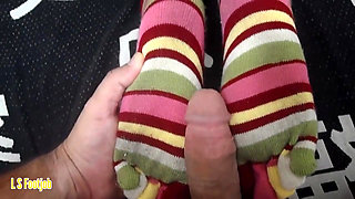 Amateur Girlfriend in Hot Sockjob POV