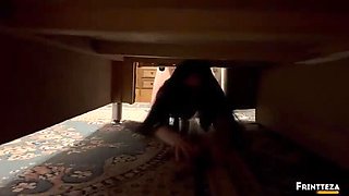 Stepsister Stuck Under Bed Gets Tight Pussy Fucked Doggy Style Cum On Ass