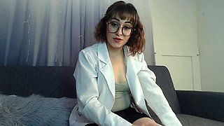 Close up with teen blonde sex doll rubbing her cunt