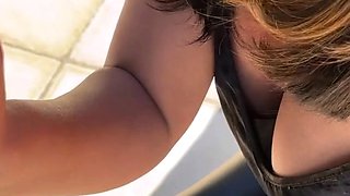 Natural busty brunette blowjob and banged in POV