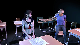 3D Big Boobs College Asian Babe Got Fucked by Big Short Cock