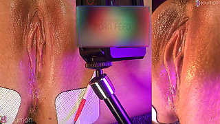 Extreme Close Up: Pussy Bulges and Pulses Watching VR - High-Speed #5