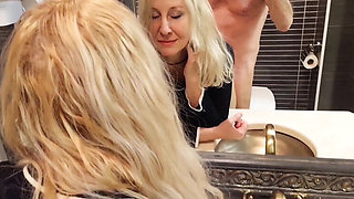 Mature Blonde MILF Selena Gets Anal Doggystyle Fuck in Bathroom - Amateur Homemade 4K