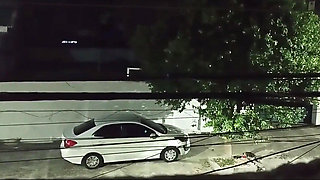 Fucks with Lover in the Car in Front of the House and Comes Back Full of Cum Smiling