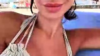 Busty brunette with big boobs rides cock