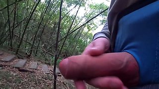 DICK FLASH IN PARK. A stranger caught me jerking off and helped me cum.