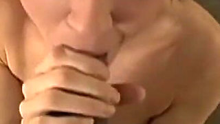 Cute White Girl with Short Hair Sucks a Big Black Cock in POV