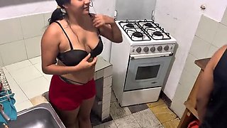 Hardcore Kitchen Fuck With Neighbor - Rough Sex & Moaning in Spanish