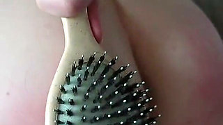 Spanking My Butt with a Hairbrush