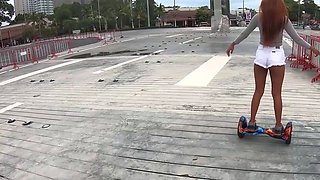 Hoverboard fun with big ass Thai GF and horny sex once home