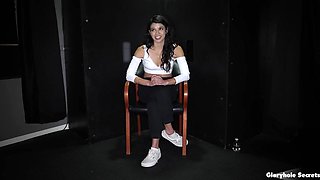 Dark-haired Adult movie star Harley Haze In Backstage For Gloryhole Porno Nikki Leigh Naked Leather Pornography