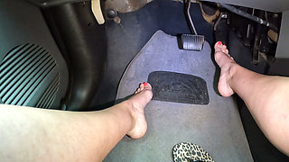 Barefoot Driving Around the City