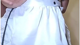 Maid outfit and massive tits on full display