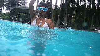 Indian Desi Couple Hot Moments at Hotel Swimming Pool