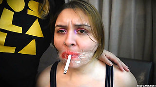 Penelope's Gagged Smoking Challenge