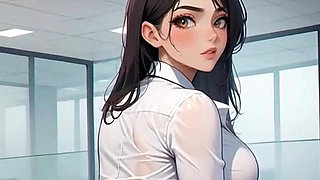 Waifu Secretary POV - Latina & Colored Hair Office Close-up Teasing