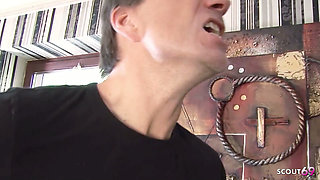 Dirty Blonde MILF Caro with a Hairy Pussy Gets Fisted and Thoroughly Fucked by the Neighbors