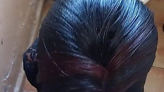 Black Slut Doggystyle and Blowjob White Man in Black Sexy Dress