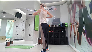 Cute Teen Doing Gym Warmup