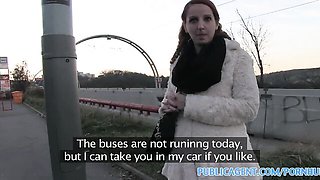 Public Agent Car Sex for Women Stranded at the Bus Stop