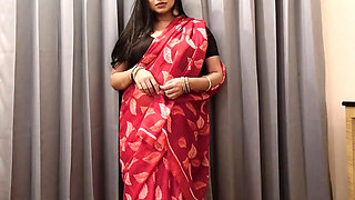 Desi Aunty Big Ass Riding Huge Cock in Saree - Hot Indian Homemade Sex