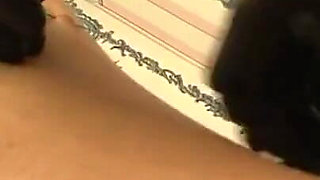 Humiliates masked petite woman