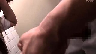 Asian college cutie gives blowjob and rides anally