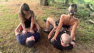 Outdoor Foursome Blowjobs