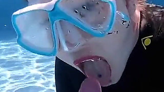 Underwater Blowjob Challenge - Gagging on My Sinking Dildo