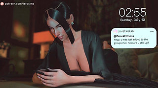 Taking two cocks in front of my crush