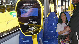 Female student can't resist the cock she saw on the public bus