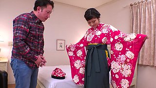 Japanese babe Ema Kato indulges in sensual self-pleasure while bent over