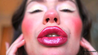 Autumn Seduction Shiny Bronze Red Kisses with Tongue