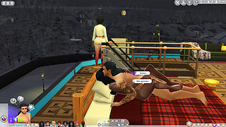 Sexy Sims in Hot in a mansion