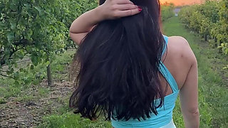 Pee Outdoor From Behind, Wiping Pussy, Titty Flash