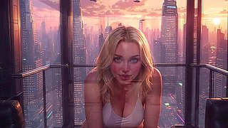 Cloud Level Olivia in the Future Sexy Teasing Showing Her Big Cleavage Part 2