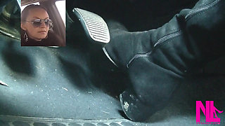 Driving Fast in Black Suede Knee High Boots