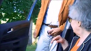 my wife playing with a stranger in car
