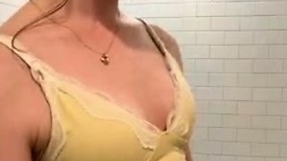 Bambi Snow Standing Solo Anal Fingering In The Bathroom