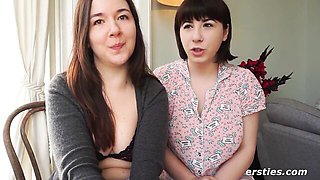 Ersties featuring Kriss and Magic's brunette smut