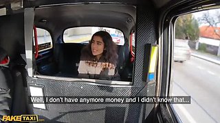 Asian babe Luna Silver gets rough taxi fuck by Italian driver Raul Costa - ripped tights, hairy pussy, deep throat