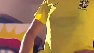 Curly Brunette Taking Milk in Her Mouth - Tiabrit - Loupan