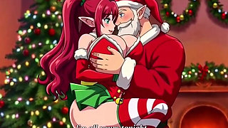 Santa give special gift to busty milf on Christmas