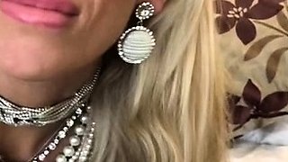 Horny big boobed fat chubby busty blonde
