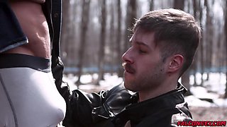 Upton covers his fur-dusted body in creamy jizz