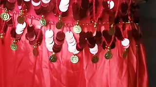 Belly Dancer Femboy in Red Seductive Dress
